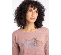 Weird Fish Dogs Life Soft Touch Front Print Long Sleeve T-Shirt In Dusty Pink Dusty Pink 8
