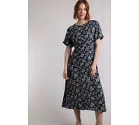 Weird Fish Everly Livaeco™ Printed Viscose Dress In Black Black 14