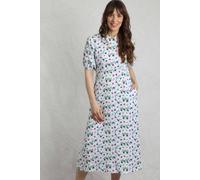 Weird Fish Everly Livaeco™ Printed Viscose Dress In Mid Blue Mid Blue 14
