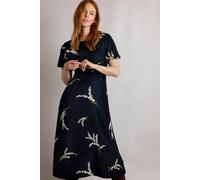 Weird Fish Everly LivaEco™ Printed Viscose Dress Rich Navy Size 10