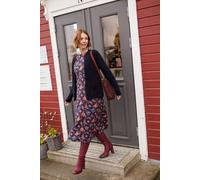 Weird Fish Everly Viscose Printed Viscose Dress In Dark Blue Dark Blue 8