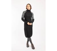 Weird Fish Ezzie Fair Isle Roll Neck Knitted Dress In Black Black 8
