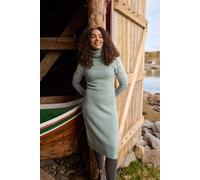 Weird Fish Ezzie Fair Isle Roll Neck Knitted Dress In Bright Green Bright Green 14