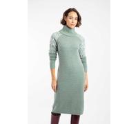 Weird Fish Ezzie Fair Isle Roll Neck Knitted Dress In Bright Green Bright Green 22