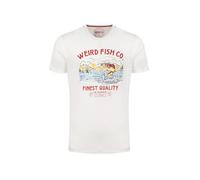 Weird Fish Fish Out of Water Front Print Graphic T-Shirt Dusty White Size 2XL