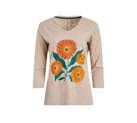 Weird Fish Flower Power Organic Cotton 3/4 Sleeve Graphic T-Shirt Sand Dune Size 18