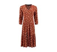 Weird Fish Gardot Viscose Printed Midaxi Dress Conker Size 8