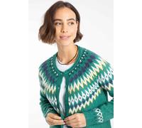 Weird Fish Hatty Fair Isle Cardigan In Green Green 14