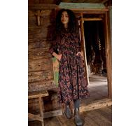 Weird Fish Hellen Printed Crepe Viscose Shirt Dress In Chocolate Chocolate 22