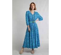 Himanshee Lenzing EcoVero™ Printed Viscose Maxi Dress Weird Fish Dark Green 18