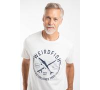Weird Fish Men's Hudson Cotton Front Print Branded T-Shirt in Off-White | Size: 3XL Weird Fish Off-White 3XL