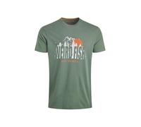 Weird Fish Into The Wild Front Print Graphic T-Shirt Army Green Size 2XL