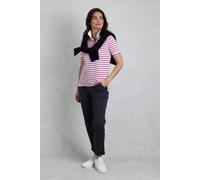 Weird Fish Janely Cotton Striped Pique Polo In Raspberry Raspberry 8