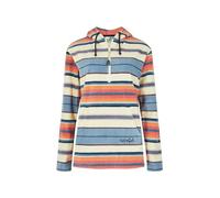 Weird Fish Women's Microfleece Hoodie Lana 1/4 Zip Stripe Ecru Size 12