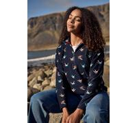 Weird Fish Lana 1/4 Zip Microfleece Hoodie In Dark Blue Dark Blue 12