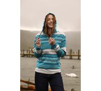 Lana 1/4 Zip Stripe Microfleece Hoodie Weird Fish Baby Blue 16