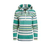 Weird Fish Lana 1/4 Zip Stripe Microfleece Hoodie Aqua Marine Size 10