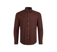 Weird Fish Lando Long Sleeve Check Shirt Burnt Henna Size M