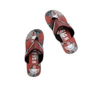 Weird Fish Lexington Printed Flip Flops Paprika Size 11