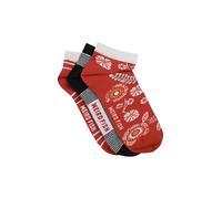 Weird Fish Loretta Trainer Socks 3 Pack Tango Red Size 4-7