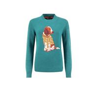 Weird Fish Lotipot Intarsia Knitted Jumper Deep Teal Size 14. (Jumper/Sweater/Fleece)