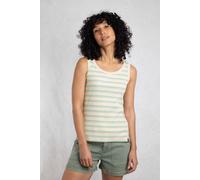 Weird Fish Luna Organic Cotton Ribbed Stripe Vest Mineral Blue Size 18