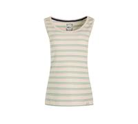 Weird Fish Luna Organic Cotton Ribbed Stripe Vest Mineral Blue Size 20