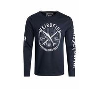 Weird Fish Making Waves Organic Cotton Branded Long Sleeve T-Shirt Navy Size XL