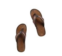 Weird Fish Malham Leather Look Flip Flops Antique Tan Size 12
