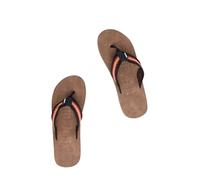 Weird Fish Malham Leather Look Flip Flops Caramel Size 9