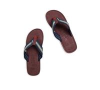 Weird Fish Malham Leather Look Flip Flops Dark Blue Size 10