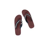 Weird Fish Malham Leather Look Flip Flops Dark Blue Size 7