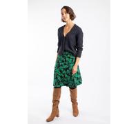 Weird Fish Malmo Printed Jersey Stretch Skirt In Blue Blue 14