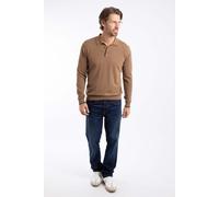 Weird Fish Men's Alden Long Sleeve Knitted Polo in Light Brown | Size: 2XL Weird Fish Light Brown 2XL