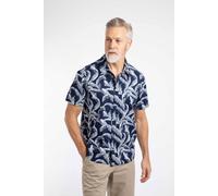 Weird Fish Men's Avondale Short Sleeve Printed Shirt in Dark Blue | Size: Medium Weird Fish Dark Blue M