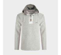 Weird Fish Men's Bakersfield Button Neck Hooded Macaroni, Cream XXL