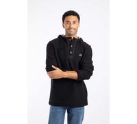 Weird Fish Men's Bakersfield Button Neck Macaroni Hoodie in Black | Size: XL Weird Fish Black XL