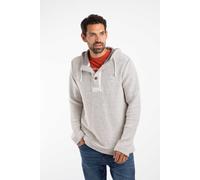 Weird Fish Men's Bakersfield Button Neck Macaroni Hoodie in Ecru | Size: Large Weird Fish Ecru L