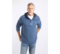 Weird Fish Men's Bakersfield Button Neck Macaroni Hoodie in Mid Blue | Size: Large Weird Fish Mid Blue L