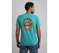 Weird Fish Beer Guzzling Back Print Artist T-Shirt Viridis Size S