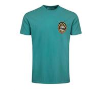 Weird Fish Mens Beer Guzzling Back Print T-Shirt (Viridis) - Forest Green Cotton - Size Medium