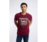 Weird Fish Men's Big Fish Front Print Graphic T-Shirt in Crimson | Size: 4XL Weird Fish Crimson 4XL