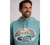 Weird Fish Men's Bryant Front Print Graphic Popover Hoodie in Duck Egg Blue | Size: 3XL Weird Fish Duck Egg Blue 3XL