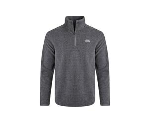 Weird Fish Mens Errill Textured Eco Friendly Quarter Zip Fleece Top (Frost Grey) - Size Large