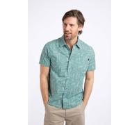 Weird Fish Men's Faraway Short Sleeve Printed Shirt in Aqua | Size: XL Weird Fish Aqua XL