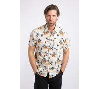 Weird Fish Men's Faraway Short Sleeve Printed Shirt in Ecru | Size: 3XL Weird Fish Ecru 3XL