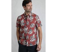 Weird Fish Men's Faraway Cotton Printed Shirt in Orange | Size: Small Weird Fish Orange S
