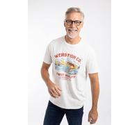 Weird Fish Men's Fish Out Of Water Front Print Graphic T-Shirt in Off-White | Size: 5XL Weird Fish Off-White 5XL
