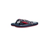 Weird Fish Hamdon Jacquard Flip Flop Navy Size 7