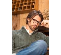 Weird Fish Men's Heath 1/4 Zip Cable Knit Jumper in Green | Size: Small Weird Fish Green S